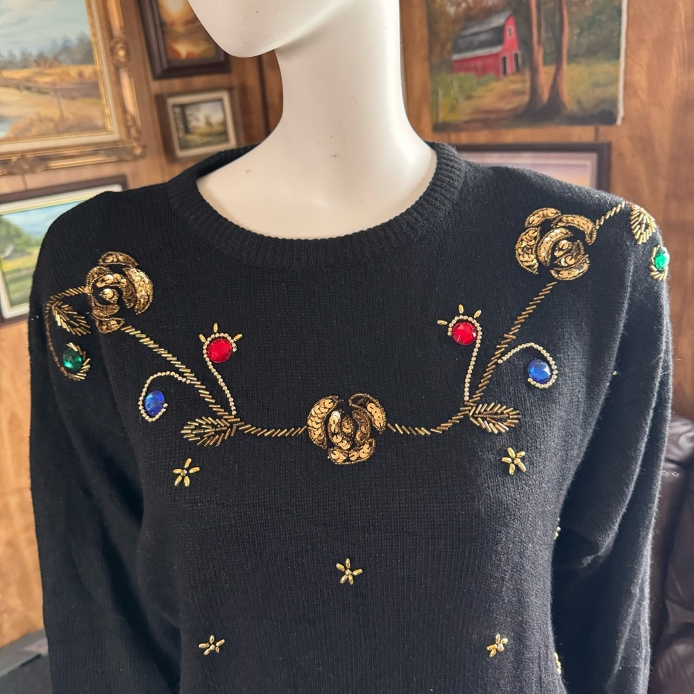 Vintage Sequin and Beads Sweater